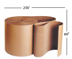 60&quot; X 250&#39; Single Face Corrugated Roll - 6