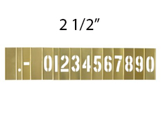 2 1/2&quot; Brass Number Set (15 Pcs) 