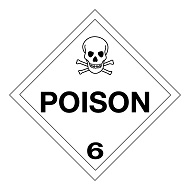 10 3/4&quot; x 10 3/4&quot; Class 6
&quot;Poison&quot;
Placard 
(25/Pkg)