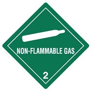 10 3/4&quot; X 10 3/4&quot; Class 2
&quot;Non-Flammable Gas&quot; Placard 
(25/Pkg)