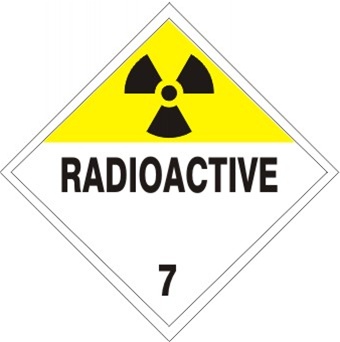 10 3/4&quot; x 10 3/4&quot; Class 7
&quot;Radioactive&quot; Placard -
25/Package