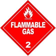 10 3/4&quot; x 10 3/4&quot; Class 2
&quot;Flammable
Gas&quot; Placard (25/Pkg)