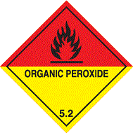 10 3/4&quot; x 10 3/4&quot; Class 5.2
&quot;Organic
Peroxide&quot; Placard (25/Pkg)