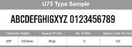 3/8&quot; Ribtype Letter &amp; Number Set (TU75)