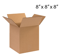 8&quot; X 8&quot; X 8&quot; Single Wall Boxes
(25/Bdl)