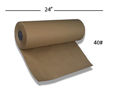 24&quot; 40# Kraft Paper - 50 Rolls/Pallet