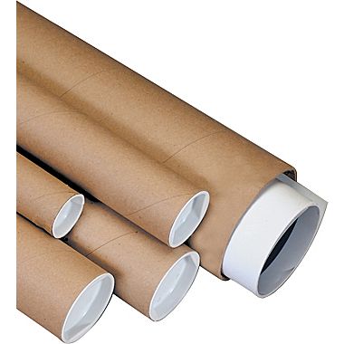 2.51&quot; x 72&quot; .080 Wall Kraft Shipping Tube With Metal End