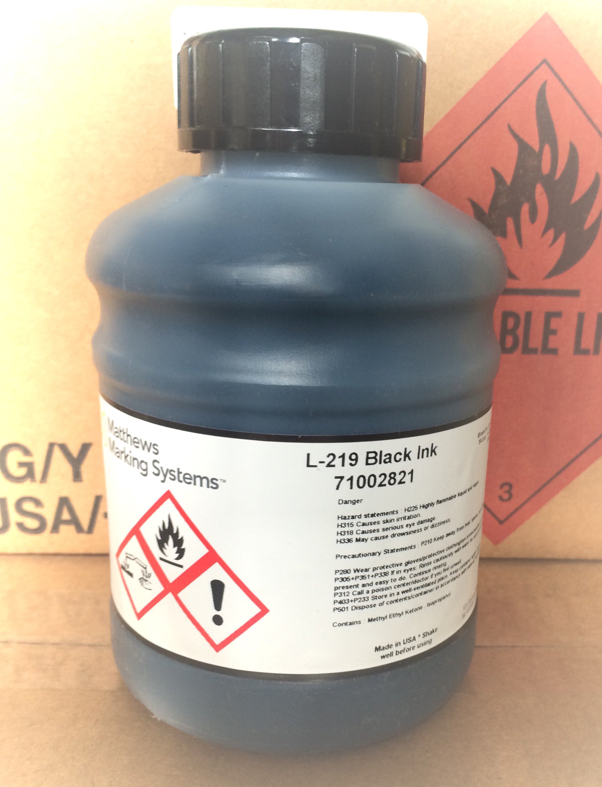 *L-219 Black Ink - 6 Half Liters/Case - HZ