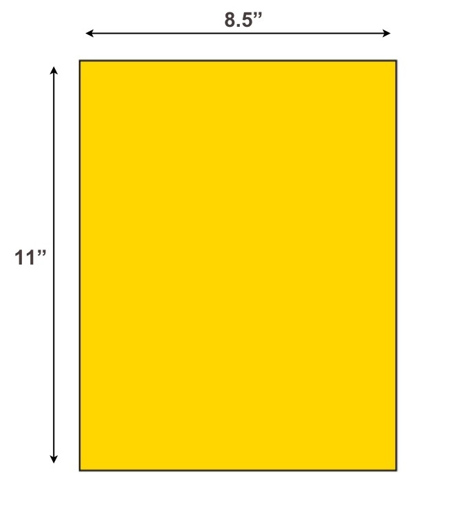 8.5&quot; x 11&quot; Yellow Laser Sheet Labels(4 Lbls/Sheet-1000